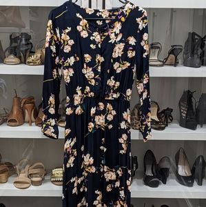 Navy floral maxi dress